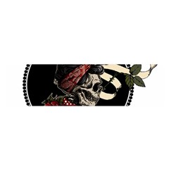 Skull Rose Fantasy Dark Flowers Satin Scarf (oblong)