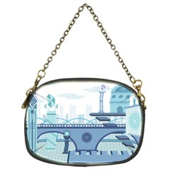 Blue City Building Fantasy Chain Purse (one Side) by Sudhe