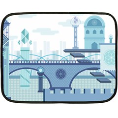 Blue City Building Fantasy Fleece Blanket (mini)