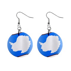 Waving Proposed Flag of Antarctica Mini Button Earrings