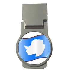 Waving Proposed Flag of Antarctica Money Clips (Round) 