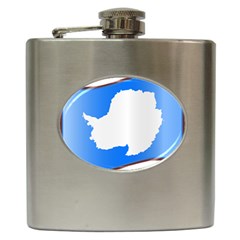 Waving Proposed Flag Of Antarctica Hip Flask (6 Oz) by abbeyz71