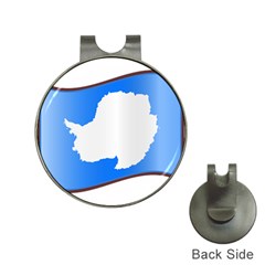 Waving Proposed Flag of Antarctica Hat Clips with Golf Markers