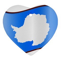 Waving Proposed Flag of Antarctica Heart Ornament (Two Sides)