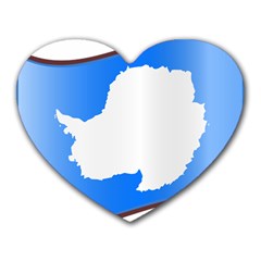 Waving Proposed Flag of Antarctica Heart Mousepads