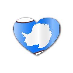 Waving Proposed Flag of Antarctica Rubber Coaster (Heart) 