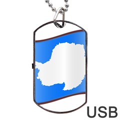 Waving Proposed Flag of Antarctica Dog Tag USB Flash (One Side)