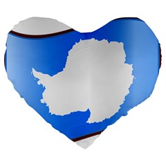 Waving Proposed Flag of Antarctica Large 19  Premium Heart Shape Cushions