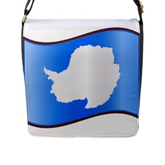 Waving Proposed Flag of Antarctica Flap Closure Messenger Bag (L)