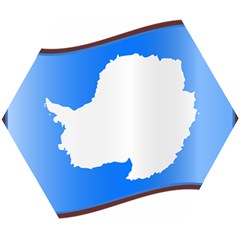 Waving Proposed Flag of Antarctica Wooden Puzzle Hexagon