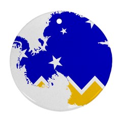 Chilean Magallanes Region Flag Map Of Antarctica Round Ornament (two Sides) by abbeyz71