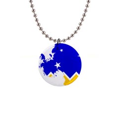 Chilean Magallanes Region Flag Map Of Antarctica 1  Button Necklace by abbeyz71