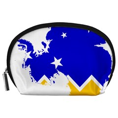Chilean Magallanes Region Flag Map Of Antarctica Accessory Pouch (large) by abbeyz71