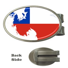 Chile Flag Map Of Antarctica Money Clips (oval)  by abbeyz71