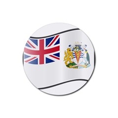 Waving Flag Of The British Antarctic Territory Rubber Coaster (round)  by abbeyz71