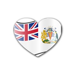 Waving Flag Of The British Antarctic Territory Rubber Coaster (heart)  by abbeyz71
