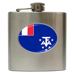 Flag Of The French Southern And Antarctic Lands, 1958 Hip Flask (6 Oz) by abbeyz71