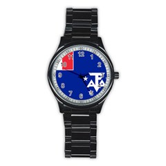 Flag Of The French Southern And Antarctic Lands, 1958 Stainless Steel Round Watch by abbeyz71