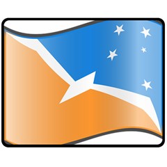 Waving Flag Of Tierra Del Fuego Province, Argentina Double Sided Fleece Blanket (medium)  by abbeyz71