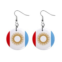 Flag of Argentine Cordoba Province Mini Button Earrings