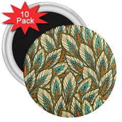 Tropical leaves 3  Magnets (10 pack) 