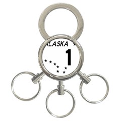Alaska Route 1 Shield 3-ring Key Chain by abbeyz71