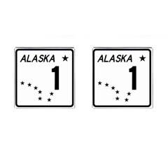 Alaska Route 1 Shield Cufflinks (square) by abbeyz71