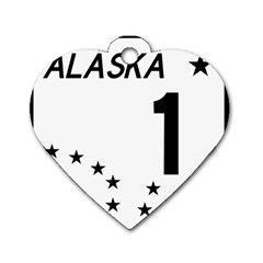 Alaska Route 1 Shield Dog Tag Heart (two Sides) by abbeyz71