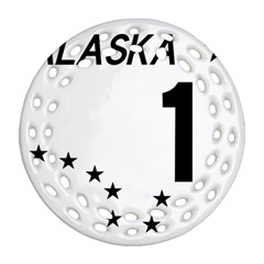 Alaska Route 1 Shield Round Filigree Ornament (two Sides) by abbeyz71