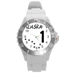 Alaska Route 1 Shield Round Plastic Sport Watch (l) by abbeyz71