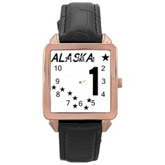 Alaska Route 1 Shield Rose Gold Leather Watch  by abbeyz71