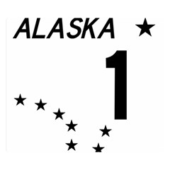 Alaska Route 1 Shield Double Sided Flano Blanket (small)  by abbeyz71