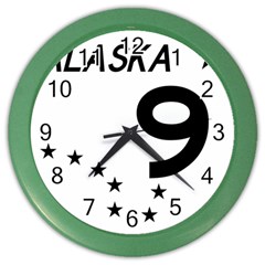 Alaska Route 9 Shield Color Wall Clock by abbeyz71