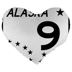 Alaska Route 9 Shield Large 19  Premium Heart Shape Cushions by abbeyz71