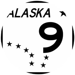 Alaska Route 9 Shield Wooden Puzzle Round by abbeyz71