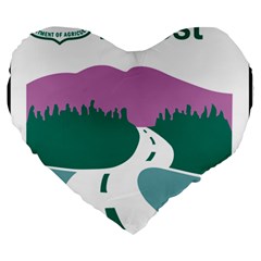 National Forest Scenic Byway Highway Marker Large 19  Premium Flano Heart Shape Cushions by abbeyz71