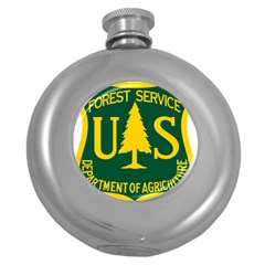 Logo Of The U S  Forest Service Round Hip Flask (5 Oz) by abbeyz71