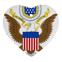 Greater Coat Of Arms Of The United States Heart Ornament (two Sides) by abbeyz71