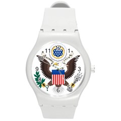 Greater Coat Of Arms Of The United States Round Plastic Sport Watch (m) by abbeyz71