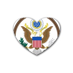 Great Seal Of The United States - Obverse Rubber Coaster (heart)  by abbeyz71