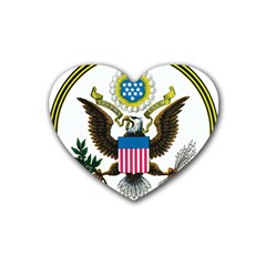 Great Seal Of The United States - Obverse  Rubber Coaster (heart)  by abbeyz71
