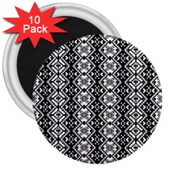 Black And White-3 3  Magnets (10 Pack)  by ArtworkByPatrick