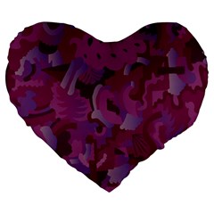 Pattern Warhola Large 19  Premium Flano Heart Shape Cushions