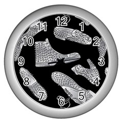 Pattern Shiny Shoes Wall Clock (silver)