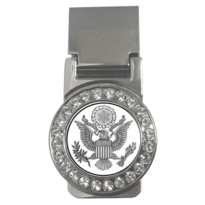 Black & White Great Seal of the United States - Obverse  Money Clips (CZ) 