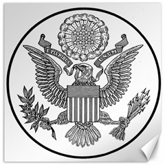 Black & White Great Seal of the United States - Obverse  Canvas 16  x 16 