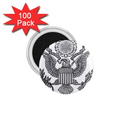 Black & White Great Seal Of The United States - Obverse  1 75  Magnets (100 Pack)  by abbeyz71