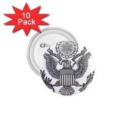 Black & White Great Seal Of The United States - Obverse  1 75  Buttons (10 Pack) by abbeyz71