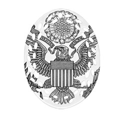 Black & White Great Seal Of The United States - Obverse  Oval Filigree Ornament (two Sides) by abbeyz71