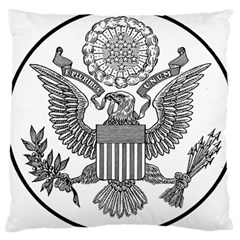 Black & White Great Seal Of The United States - Obverse  Large Cushion Case (two Sides) by abbeyz71